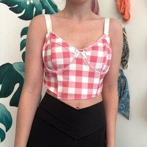 Current Mood Pink Checkered Tank Top